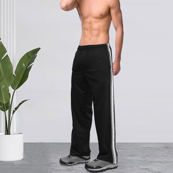 Elvqul Mens Elastic Waist Long Pants Straight Leg Pants Pockets Holiday Stretch Lightweight Solid Trousers for Men