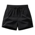 thumbnail image 1 of Elvqul Mens Elastic Waist Shorts Solid Color Under $5 Pull On Bermuda with Pockets Basketball Shorts for Men Drawstrings, 1 of 2