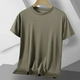 thumbnail image 1 of Vetsdori Mens Green Shirts Loose Breathable Pullover Short Sleeve Stylish Crew Neck Fashion T-Shirts for Men, 1 of 8