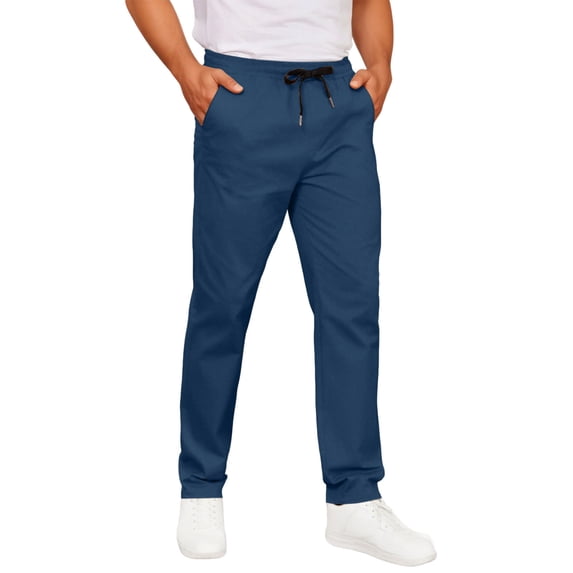 Elvqul Mens Pajama Pants Elastic Waist Lounge Pants Straight Leg Big and Tall Lightweight Holiday Drawstring Casual Pants for Men Solid