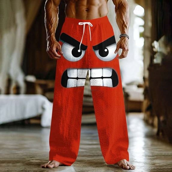Elvqul Mens Pants Big and Tall Long Pants for Men Outdoor Pants with Pockets Drawstring Beach Lounge Open Bottom Loose Elastic Waist