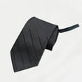 thumbnail image 1 of Elvqul Mens Plain Necktie Club Business Party Wedding Zipper Black Tie, 1 of 6