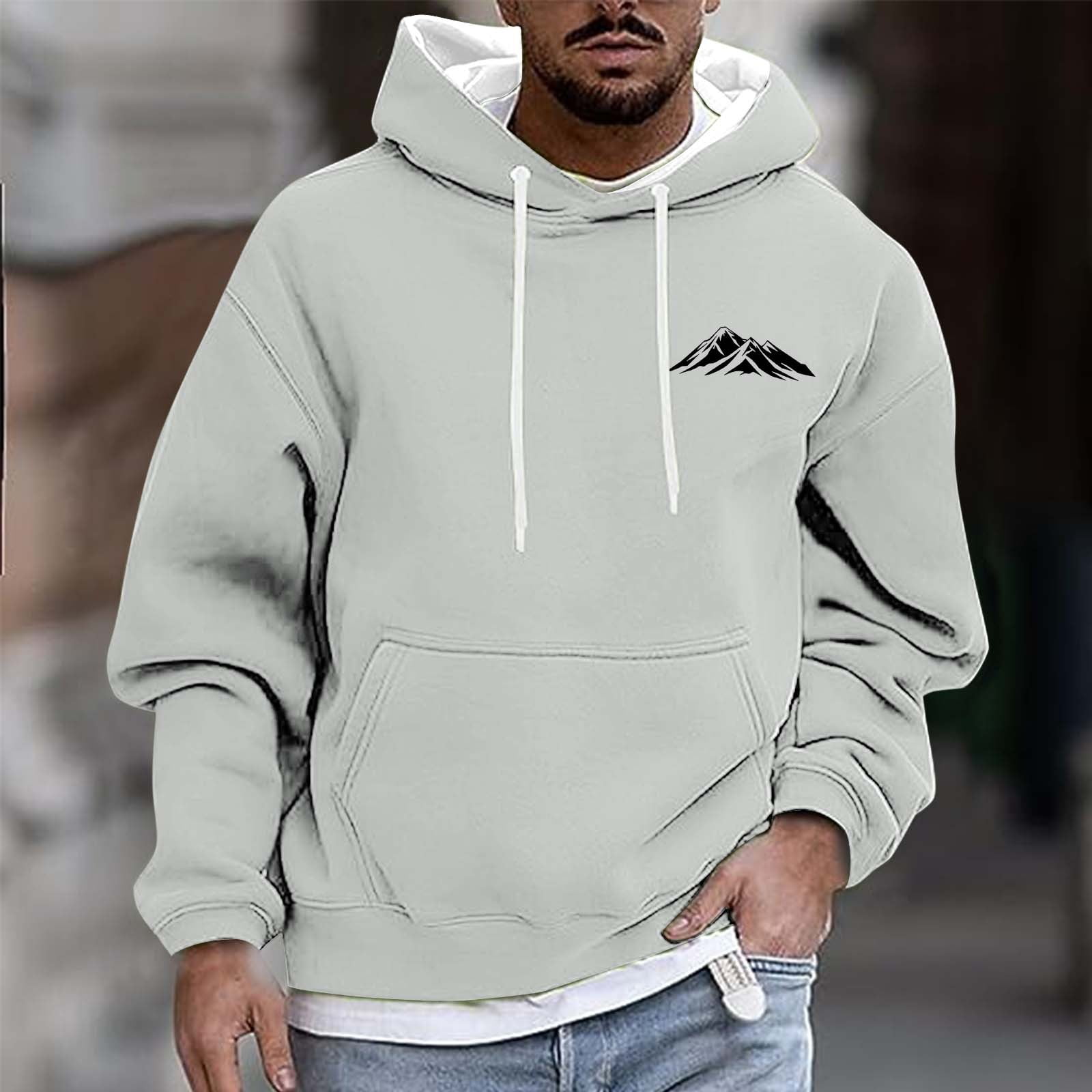 Vetsdori Mens Plus size Sweatshirts Fashion Hooded Pullover Graphics ...