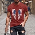 thumbnail image 1 of Elvqul Mens Red Shirts Independence Patriotic Pullover Round Neck Short Sleeve Tee Shirts Travel Star Shirts for Men Fourth of July, 1 of 5