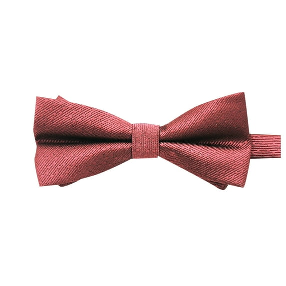 Elvqul Mens Red Tie Formal Party Solid Color Club Business Bow Tie