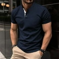 thumbnail image 1 of Elvqul Mens Shirts Pockets Summer Pullover T-Shirt Short Sleeve Classic Quick Dry Fashion Navy Tee for Men Henley, 1 of 7