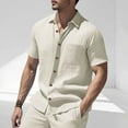 thumbnail image 1 of Vetsdori Mens Button up Shirts Short Sleeve Work Dress Shirt Button Tops Pockets Casual Collared Plain T-Shirts Summer for Men, 1 of 9