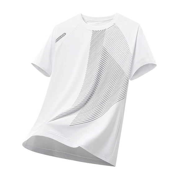 Vetsdori Mens Short Sleeve T-Shirts White Workout Pull on Solid Casual Athlete Moisture-Wicking Travel Shirts for Men Dry Fit