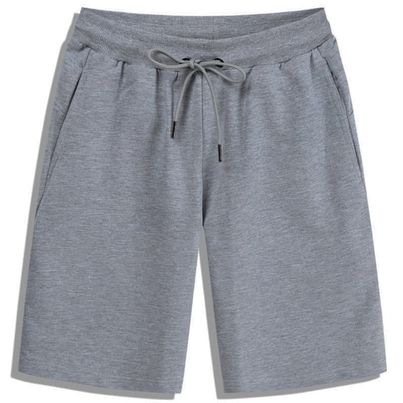 Gymvis Mens Shorts Elastic Waist Dark Gray with Pockets Pull On Summer Drawstrings Shorts for Men Solid