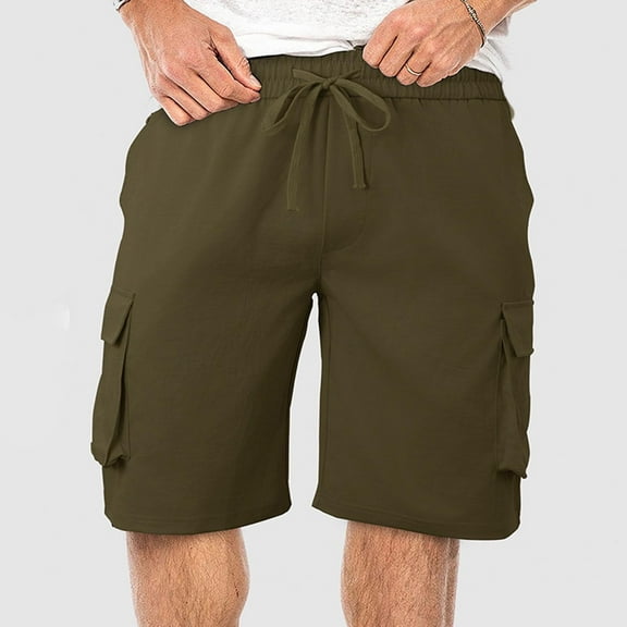 Elvqul Mens Shorts Pull On Green Basketball Loose Shorts for Men