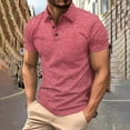 thumbnail image 1 of Vetsdori Mens Solid Color T-Shirts Short Sleeve Workout Pull on Red Athlete Collared Fashion Trendy Shirts for Men Slim Fit, 1 of 8