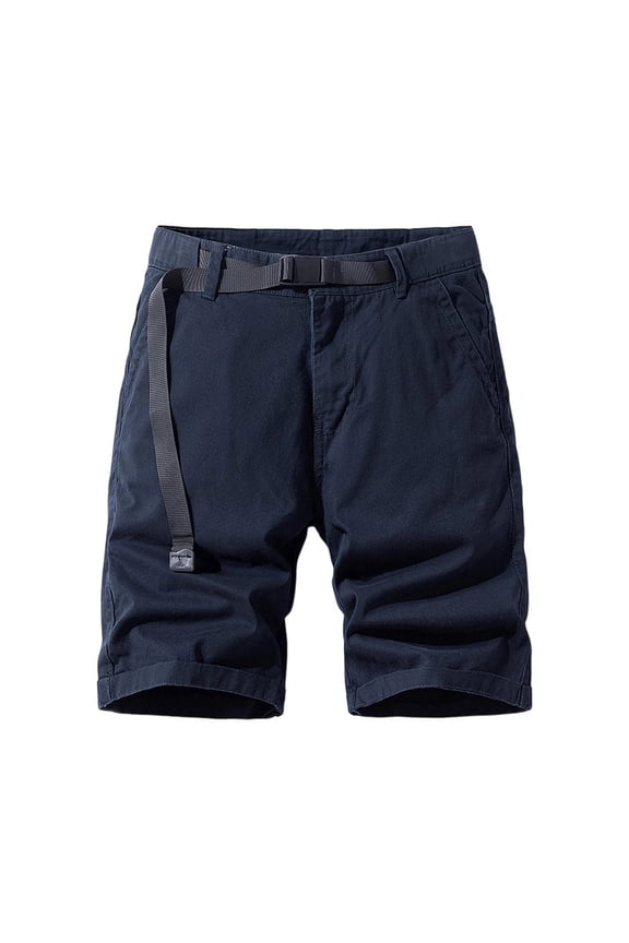 Mens Summer Shorts with Pocket Quick Dry Running Shorts Zipper Plain Shorts for Men Dark Blue