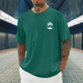 thumbnail image 1 of Elvqul Mens Summer T Shirts Athletic T-Shirts Short Sleeve Green Gym Pullover Lightweight Printed Shirts for Men Crew Neck, 1 of 4