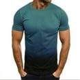 thumbnail image 1 of Elvqul Mens Tops Crew Neck Tees Short Sleeve Big and Tall Gradient Summer, 1 of 4