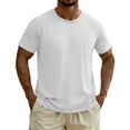 thumbnail image 1 of Elvqul Mens Tops Short Sleeve Big and Tall Tees Crew Neck Summer Solid, 1 of 9