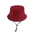 thumbnail image 1 of Elvqul Mens Womens Hat Bucket Beach Casual Wine Sun Cap Solid Drawstring Unisex Fishing Breathable Hat, 1 of 1