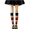 thumbnail image 1 of Elvqul Mid-Calf Socks for Women Cotton Striped, 1 of 3