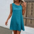 thumbnail image 1 of Elvqul Womens Mini Dress Flowy Pullover Summer Dress Surplice Casual Solid Sleeveless Dresses for Ladies Tunic, Sizes S-2X, 1 of 6