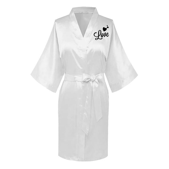 Elvqul Night Robe for Women Women's Silk Satin Robes on Sale or White Long Bathrobe Robe
