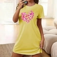 thumbnail image 1 of Elvqul Nightgowns for Women Plus Size Pajamas Dress for Women Pull on Yellow Short Sleeve Nightgowns, 1 of 7