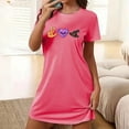 thumbnail image 1 of Royisotas Nightgowns for Women Plus Size Pajamas Hot Pink Comfortable Crew Neck Printed Womens Nightdress, 1 of 5