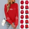 thumbnail image 1 of Vetsdori Womens Long Sleeve Tops Crewneck Pullover Heart Graphic,Gifts for Wife Casual Love Cute Sweatshirts for Women, 1 of 7