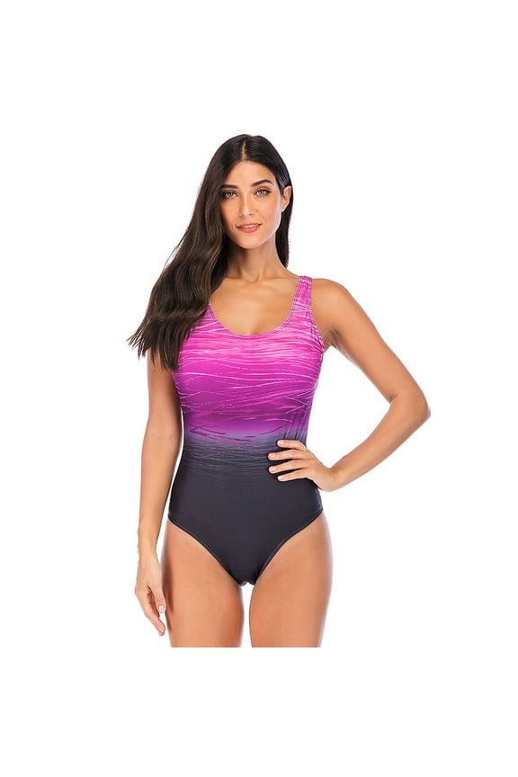 One Piece Bathing Suits for Women Swimsuits Backless Summer Gradient Womens Monokini