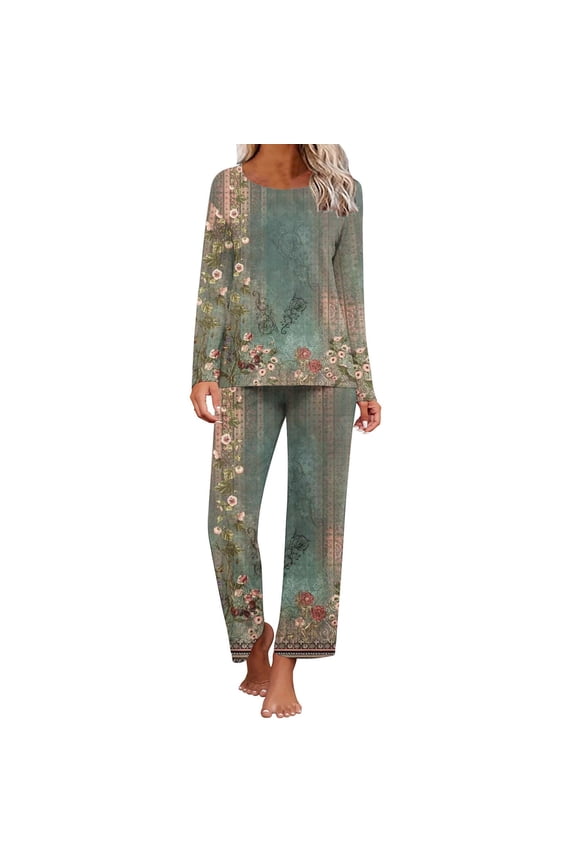 Pajamas Sets for Women Under $10 2PC Plus Size Womens Pajamas Tops and Pants Army Green