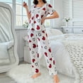 thumbnail image 1 of Elvqul Pajamas Sets for Women Soft Comfy Sleepwear Love Print Short Sleeve Loungewear Pajamas, 1 of 8