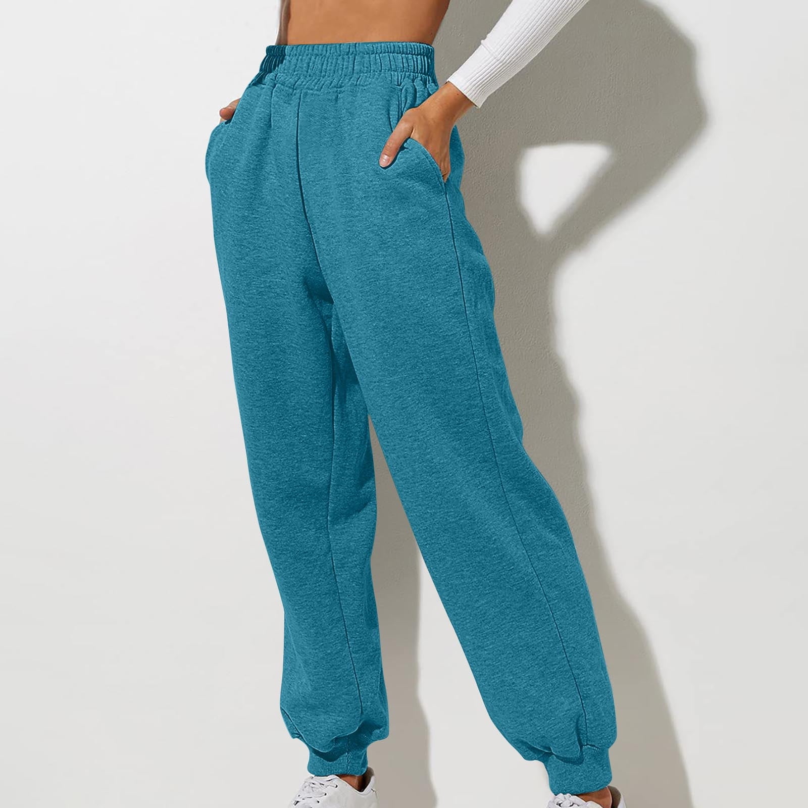Plus Size Blue Casual Pants