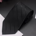 thumbnail image 1 of Elvqul Party Tie for Men Formal Club Black Solid Color Business Necktie, 1 of 4