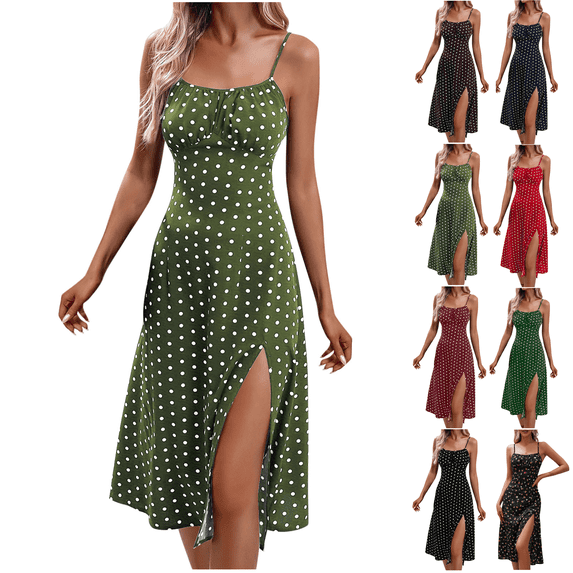 Elvqul Plain Dresses Women Sleeveless Summer Mini Dresses Slip Dress Red Plus Size Zip up Casual Dresses