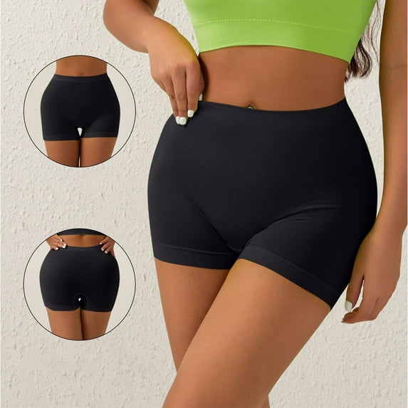 Elvqul Plain Shorts Women Elastic Black Biker Summer Yoga Shorts Sport