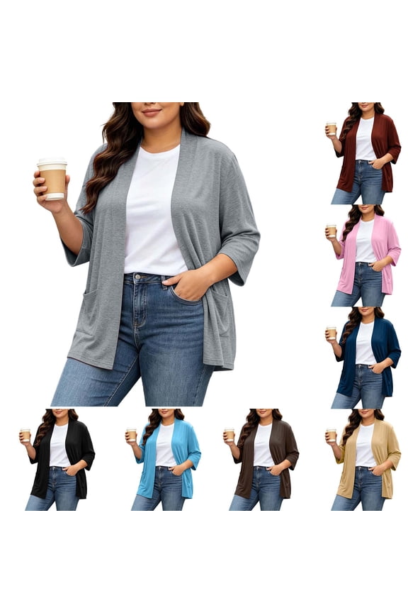 Plus Size Cardigans for Women Casual Button Down Sweaters Gold Loose Lightweight Womens Coats Solid Color