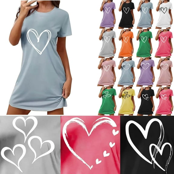 Royisotas Plus Size Nightgowns for Women Blue Sleepwear Casual ShortSleeve CrewNeck Ladies Night Gowns