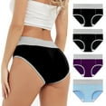 thumbnail image 1 of Hipattires Plus Size Panties for Women 4 Pack Briefs High Cut Breathable Mix Color Leisure Womens Underwear Oversized, 1 of 9