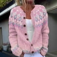 thumbnail image 1 of Royisotas Plus Size Sweaters for Women Knit Cardigan Button Down Winter Long Sleeve Crewneck Ladies Sweater Tops Printed, 1 of 7