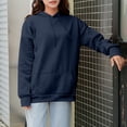 thumbnail image 1 of Vetsdori Pocket Sweatshirts for Women Drawstring Pullover Navy Loose Large Comfy Plus size Hooded Womens Hoodie Holiday, 1 of 8