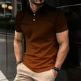 thumbnail image 1 of Vetsdori Polo Shirts for Men Gradient Print Button up Pull-On Short Sleeve Collared Casual Orange V-Neck Mens T-Shirts, 1 of 6