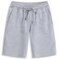thumbnail image 1 of Gymvis Pull On Shorts for Men with Pockets Elastic Waist Big and Tall Casual Gray Solid Mens Shorts, 1 of 3