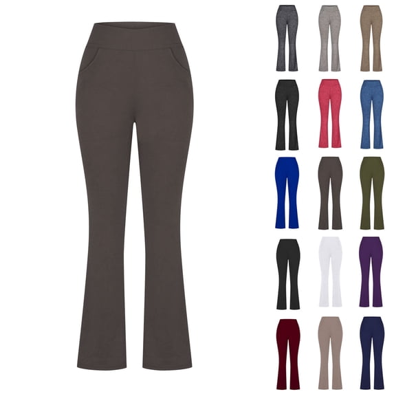 Elvqul Pull on Womens Pants Plus Size High Waisted Running Pockets Yoga Breathable Gray Pants
