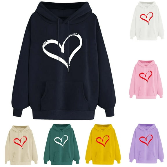 Elvqul Pullover Hoodies Women Under $5 Comfortable Sweatshirts Women Graphic Hooded Tops