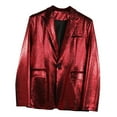 Elvqul Red Mens Jackets Blazer Collared Winter Big and Tall Fashion