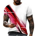 thumbnail image 1 of Vetsdori Red Shirts for Men Casual Pullover Breathable Sports Stylish Patchwork Athletic Short Sleeve Mens T-Shirts, 1 of 3