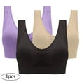 thumbnail image 1 of Elvqul Seamless Bras for Women Running Sports Bra Plus Size Wirefree 3 pack Comfortable Workout Womens, 1 of 9