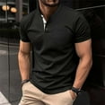 thumbnail image 1 of Elvqul Shirt for Men with Pocket Short Sleeve T-Shirt Summer Classic Plain Pullover Black Henley Mens Tee Quick Dry, 1 of 7