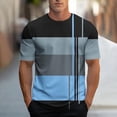 thumbnail image 1 of Elvqul Shirts for Men Athletic Big and Tall Workout T-Shirts Printed Casual Pullover Light Blue Short Sleeve Crew Neck Mens Shirts Daily, 1 of 4