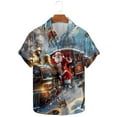thumbnail image 1 of Elvqul Shirts for Men Christmas Button up Cute Short Sleeve Printed Mens Shirts Trendy, 1 of 5