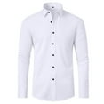 thumbnail image 1 of Elvqul Shirts for Men Long Sleeve Cotton Collared White Button up Solid Mens Tops Shirts, 1 of 4