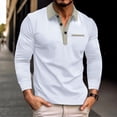 thumbnail image 1 of Elvqul Shirts for Men Long Sleeve White Solid Pullover Mens Tops Collared Polo Shirts, 1 of 6